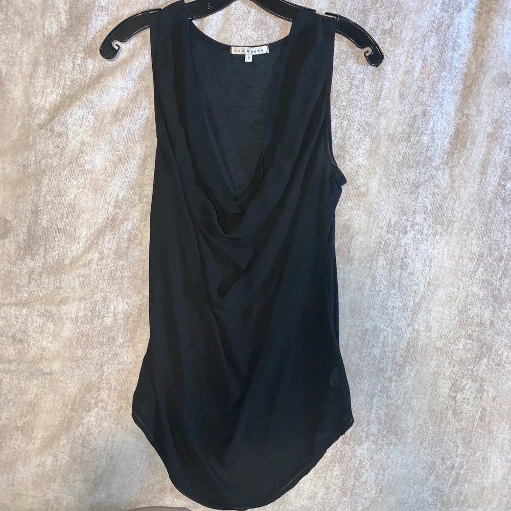 Black Cowl Neck Tank Top